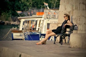 A quiet everyday moment in a Croatian coastal town, reflecting the local rhythm of life
