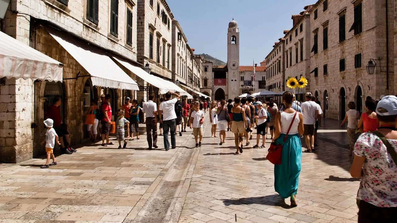 Summer crowds in Dubrovnik’s Old Town Stradun