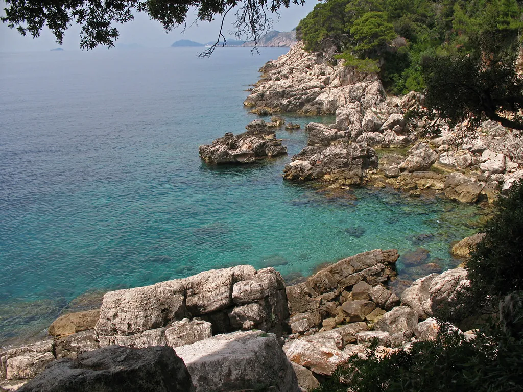lokrum-island-rocky-coast Rocky coastline and clear water on Lokrum Island near Dubrovnik