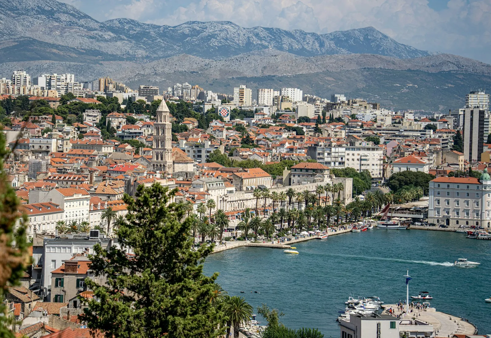 split-croatia-panorama-view-from-marjan Panoramic view of Split in Croatia and bay from Marjan hill