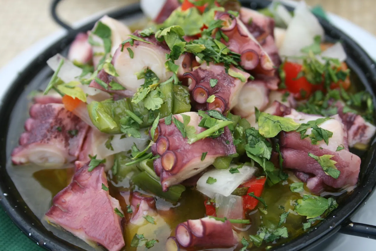 dalmatian-octopus-salad-olive-oil-parsley Dalmatian octopus salad with olive oil, parsley and vegetables served cold