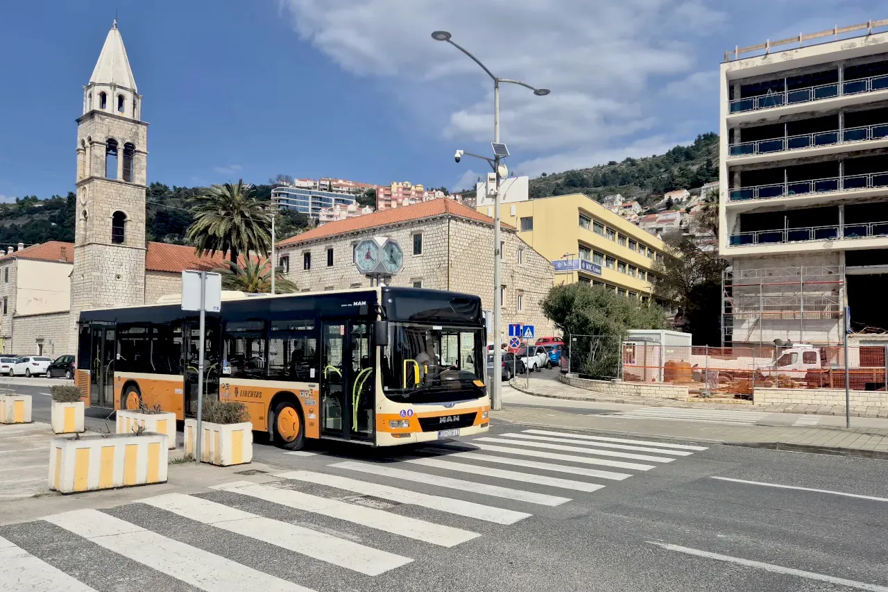 Libertas bus in Dubrovnik used for public transport included in Dubrovnik Pass
