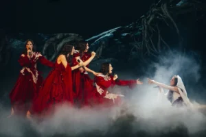Croatian Eurovision group LELEK performing “Andromeda” during Eurovision 2026 in Vienna