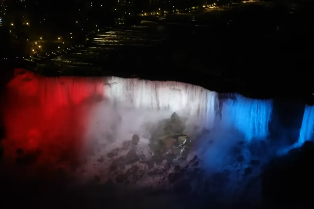 Niagara Falls in Croatia's Colors during Croatia's Statehood Day celebration in 2026