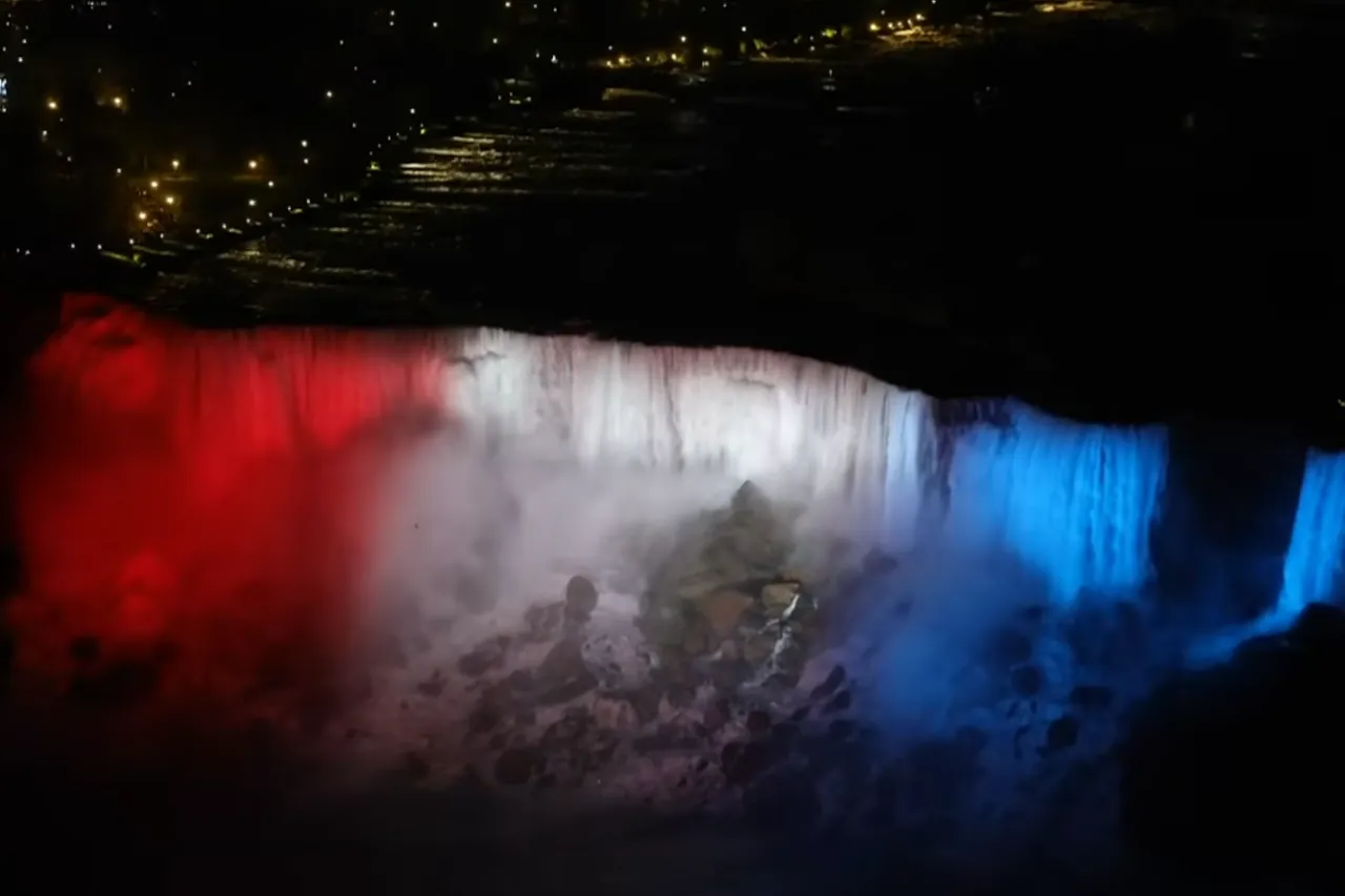Niagara Falls in Croatia's Colors during Croatia's Statehood Day celebration in 2026