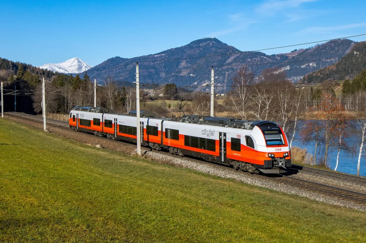 Train travelling through Central Europe as part of the Adriatic Express route between Poland and Croatia