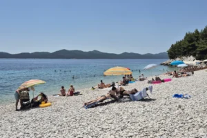 Croatia beach water quality in July was rated excellent at 1,130 beaches, including this beach on the Dubrovnik Riviera