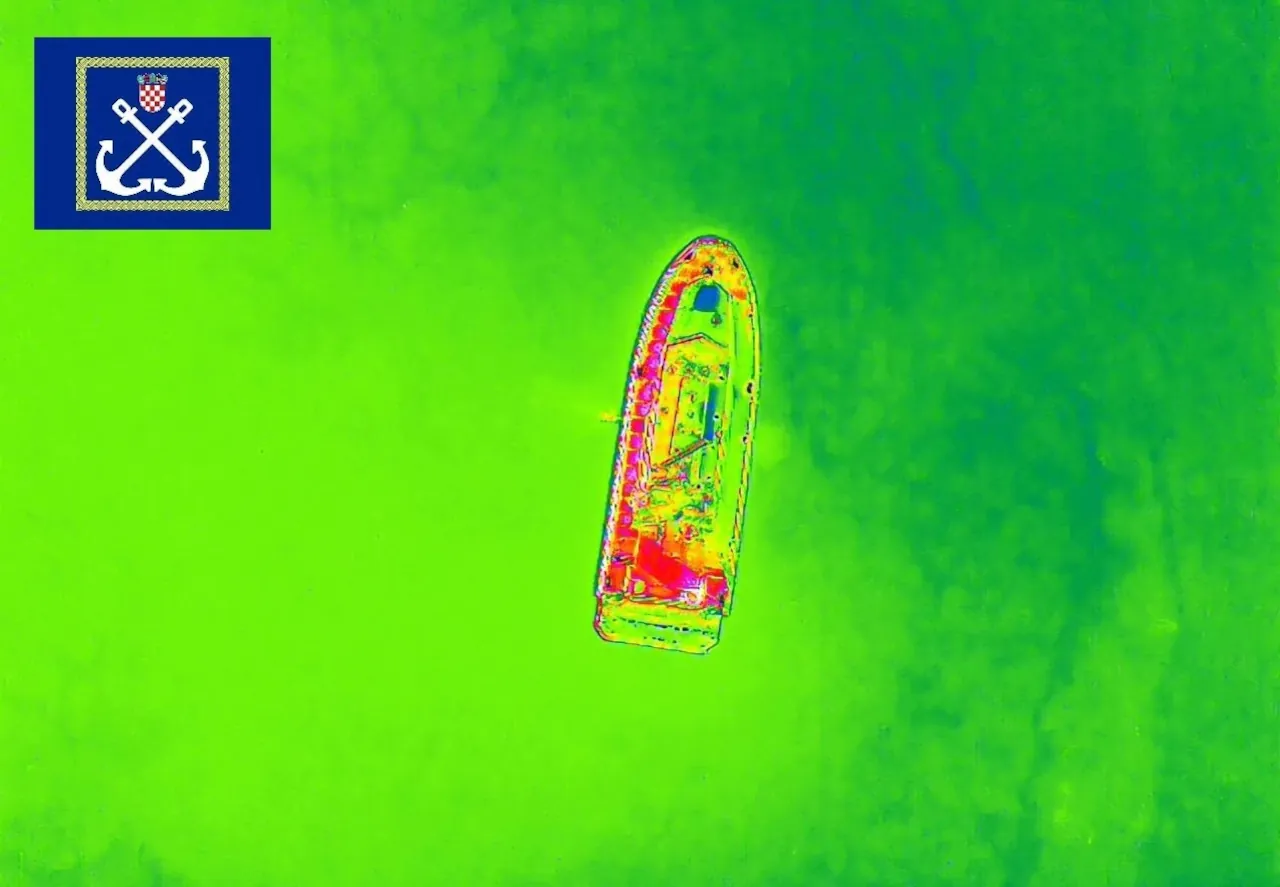 Thermal-imaging view used in the search for an Austrian skipper missing near Šolta