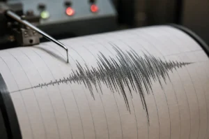 Seismograph recording an earthquake near Dubrovnik