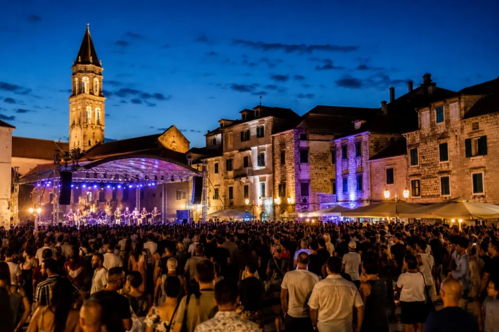 Open-air summer concert during events in Croatia in August