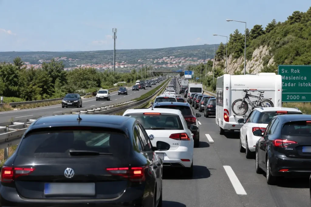 Traffic report for Croatia showing heavy summer traffic in Croatia