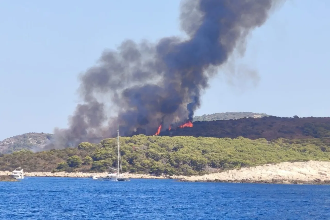 Pakleni Islands wildfire near Hvar, Croatia