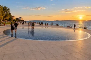 Zadar waterfront and Greeting to the Sun at sunset following its European Capital of Tourism 2027 shortlist selection